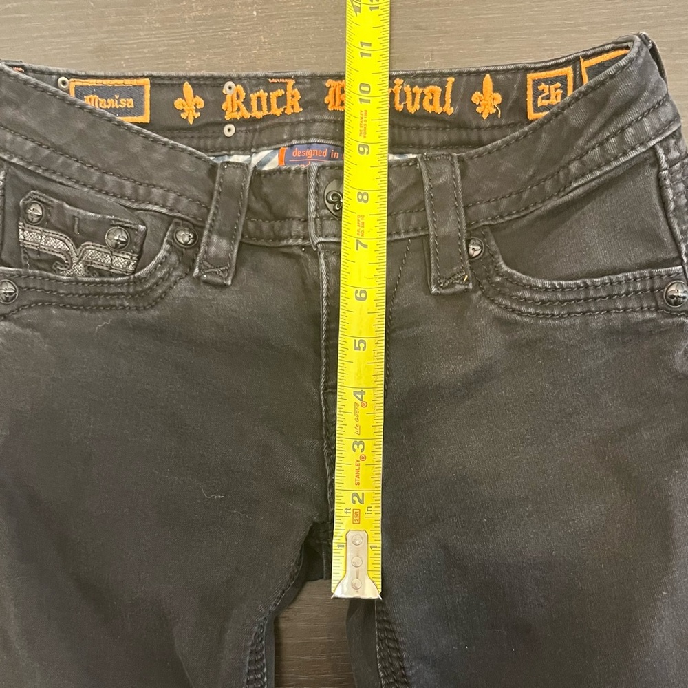 Rock Revival Marisa Black Denim Skinny Jeans Womens Low-Rise Casual Size 26x32 - Picture 11 of 11